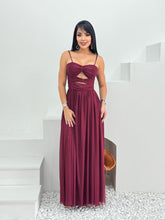 Vestido Longo Marina Marsala microtule